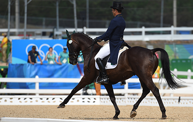 Ruy Fonseca BRA riding Tom Bombadill Too, during the Dressage phase of the Eventing Competition at the Olympic Equestrian Eyestrain Centre in Deodoro near Rio, Brazil on 7th August 2016