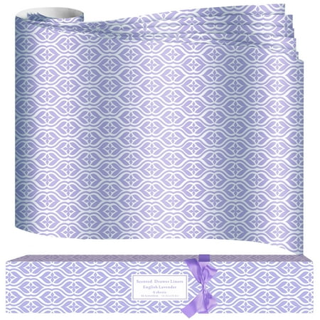 Scentorini Lavender Scented Drawer Liners, 15 Sheets Drawer Cabinet Paper, Gift for Home Decor, 14.3x19.5 in