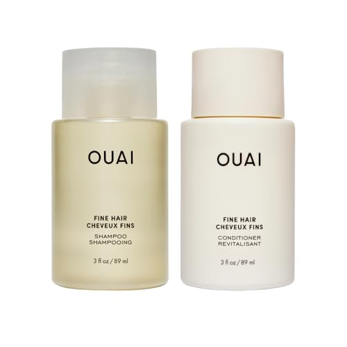 Ouai Fine Hair Shampoo &amp;amp; Conditioner Set, Travel Size - Volumizing Shampoo &amp;amp; Conditioner - With Strengthening Keratin, Biotin &amp;amp; Chia Seed Oil - Sulfate, Paraben &amp;amp; Phthalate Free (3 Oz)