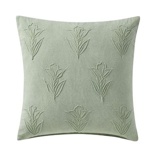 Floral Pleated Cotton Decorative Pillow