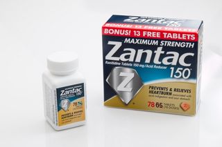 Containers of the drug Zantac.