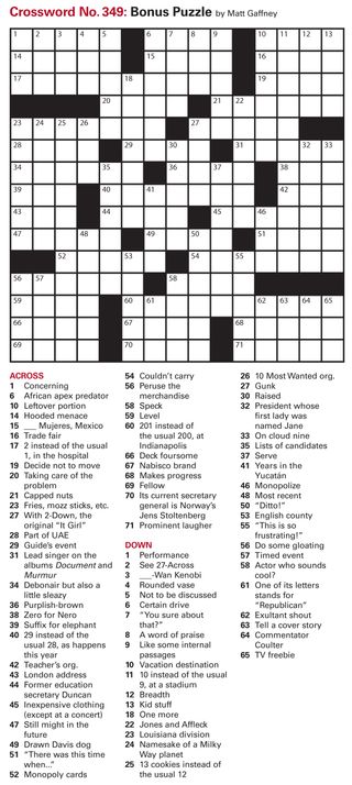 Crossword puzzle