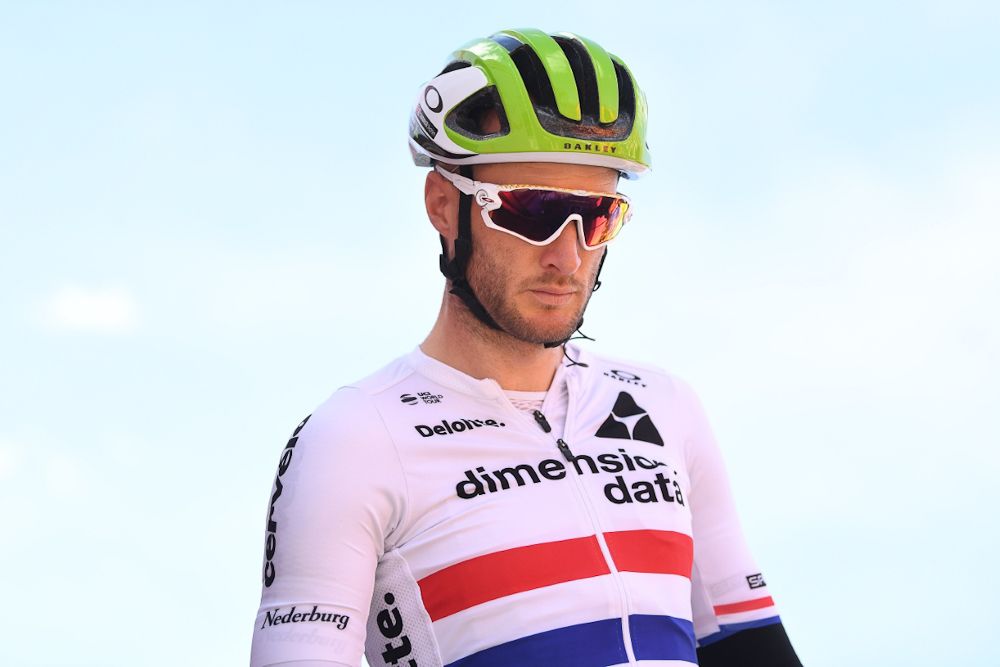 Steve Cummings before the start of stage 3 at Volta a Catalunya