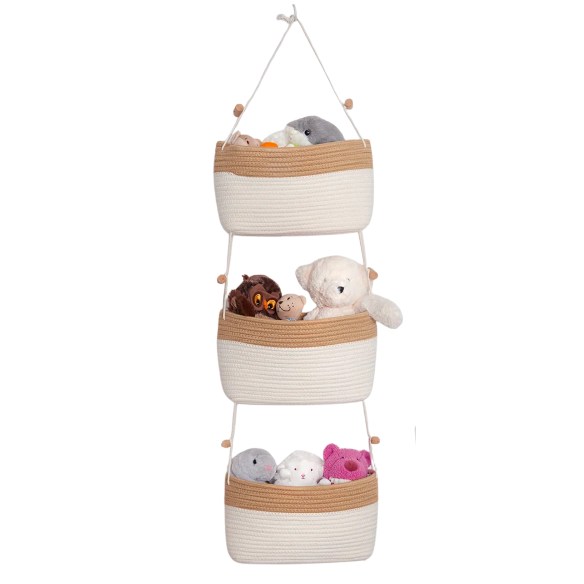 basket over door storage with stuffed animals