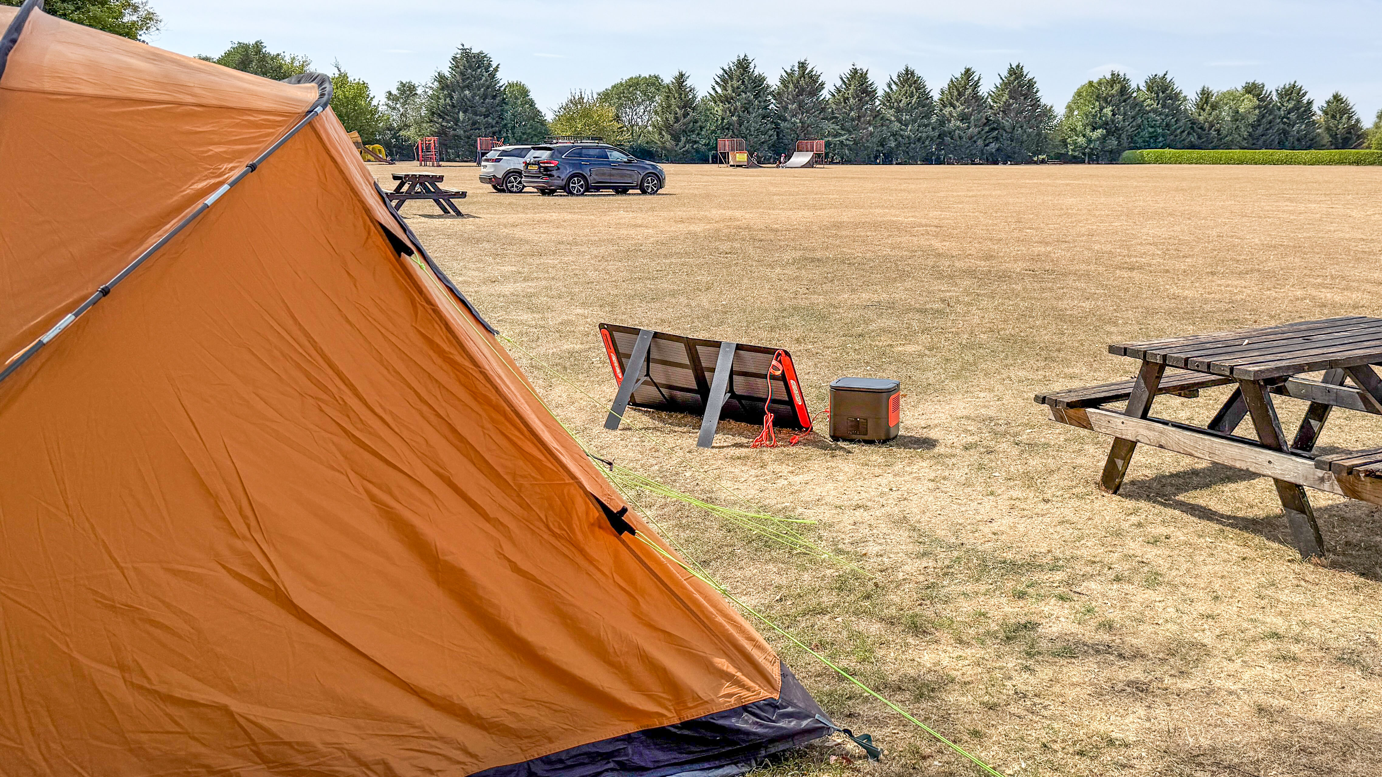 Jackery Explorer 2000 portable power station on a camping trip
