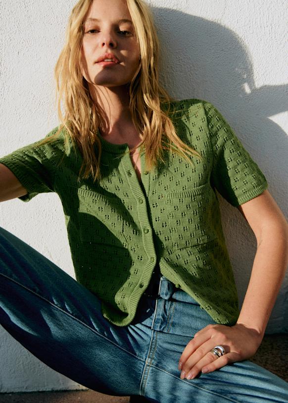 Nans Cardigan - Green - Organic Cotton - Organic Textile - S&amp;eacute;zane