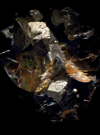 Pyrite and hematite in quartz photograph