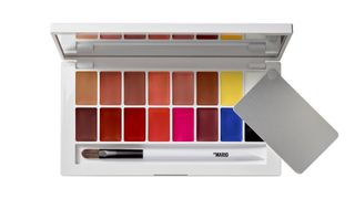 Makeup By Mario Pro Lip Palette including 16 shades, a brush and a mixing tab, one of our pick of the best makeup palettes