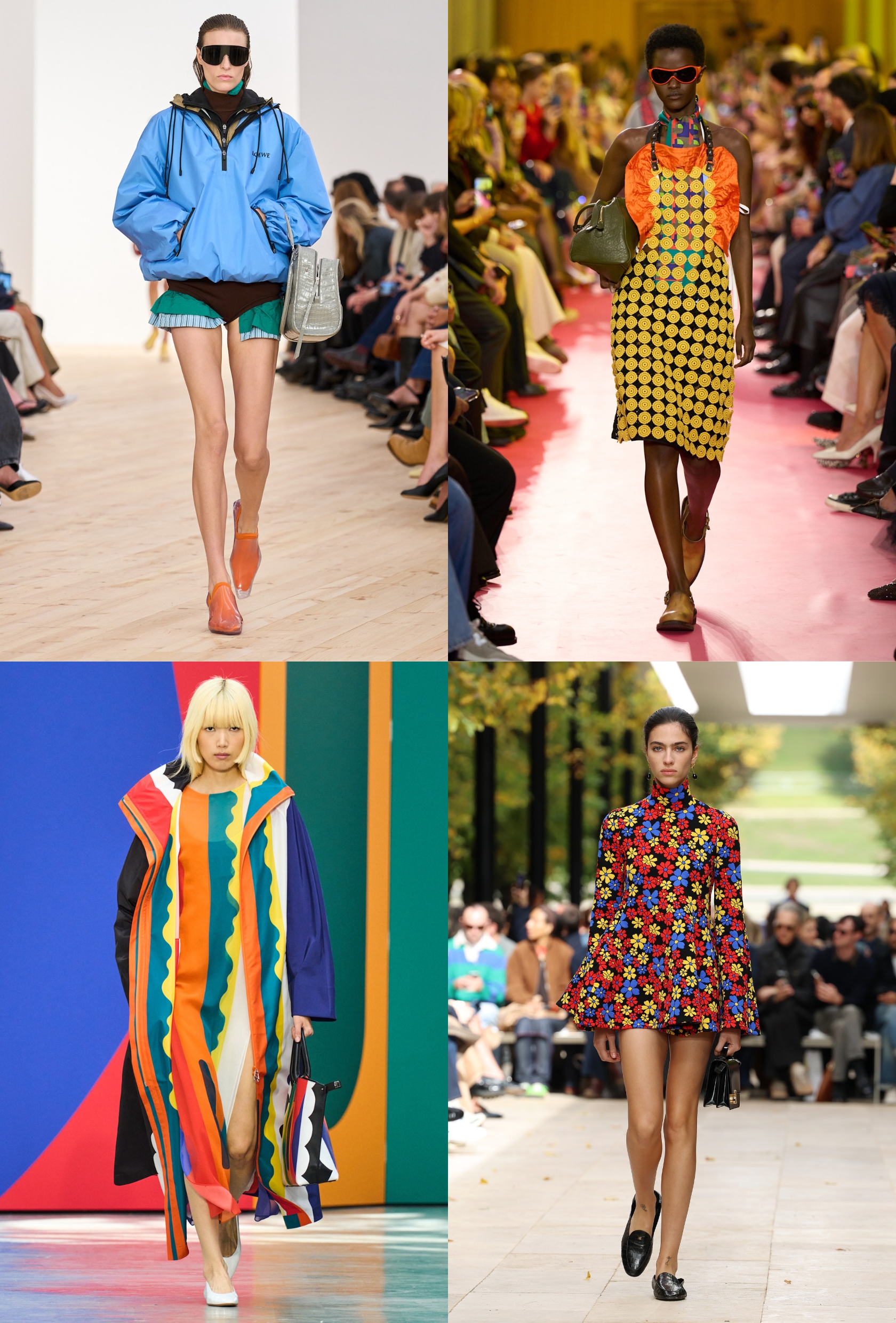 Collage of models from Paris Fashion Week