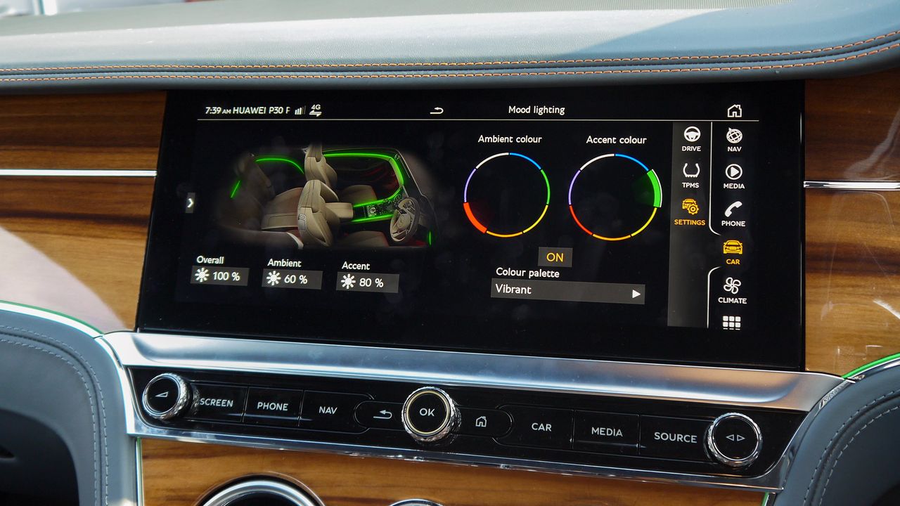 You can customize the interior lights