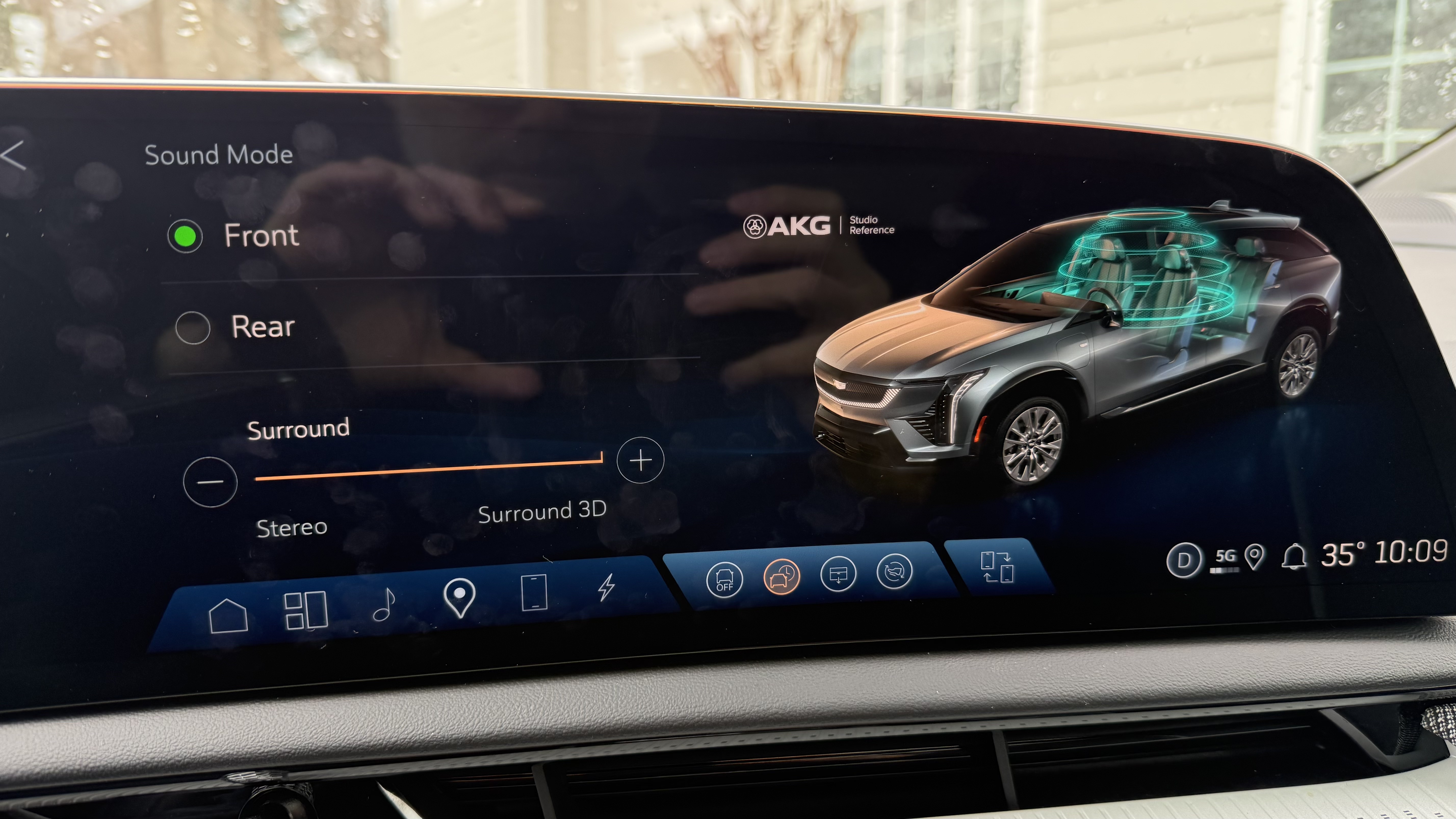 The Cadillac Lyric, with emphasis on the AKG Dolby Atmos speaker array