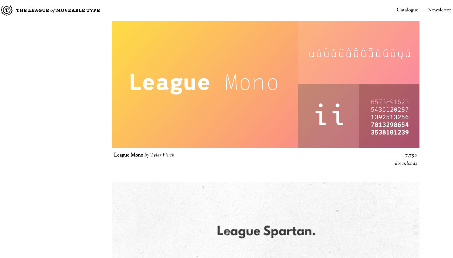 download free fonts: The League of Movable Type