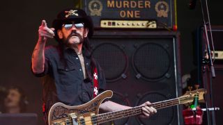 Lemmy live on stage at Glastonbury