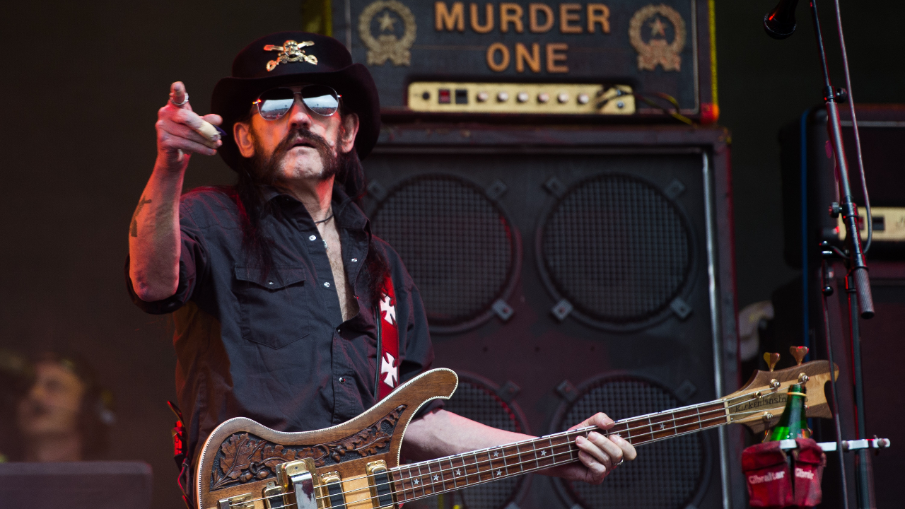 Lemmy live on stage at Glastonbury