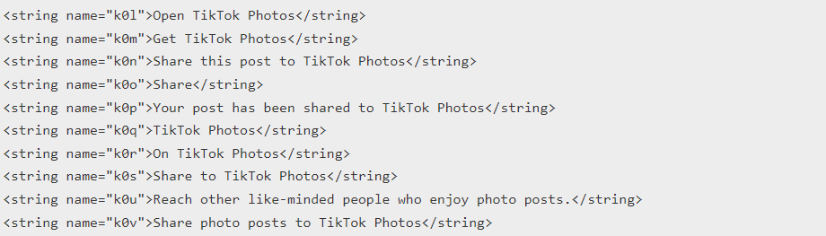 Captura de pantalla de los códigos de la aplicación TikTok de TheSpAndroid