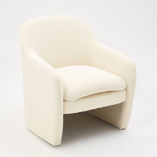 White boucle armchair