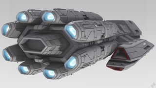 Early render of the Battlestar Pegasus from Beyond the Red Line.