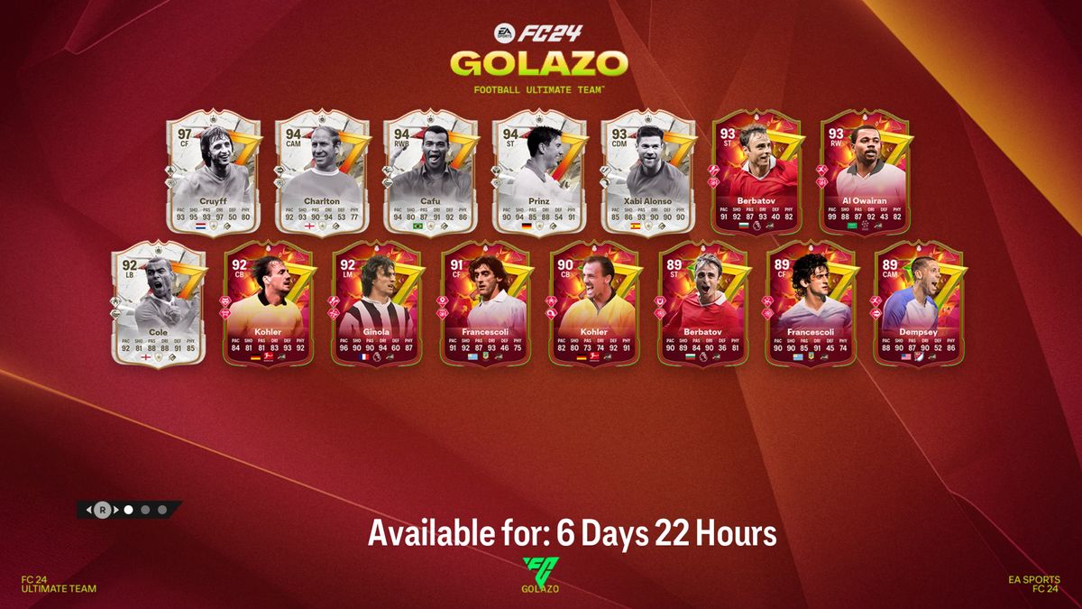 FC 24 Golazo guide with new cards for Cruyff, Crouch and Cafu | GamesRadar+