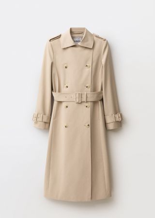 MANGO, Double-Breasted Cotton Trench Coat