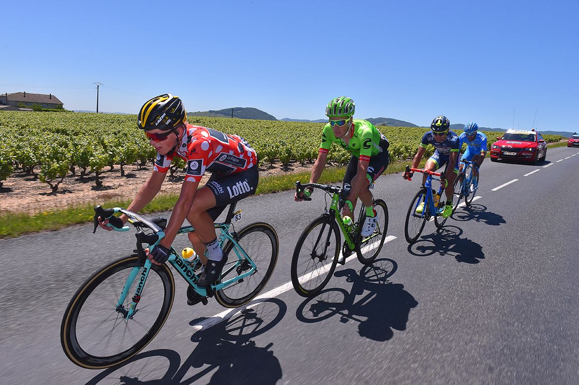 Koen Bouwman in the king of the mountains jersey