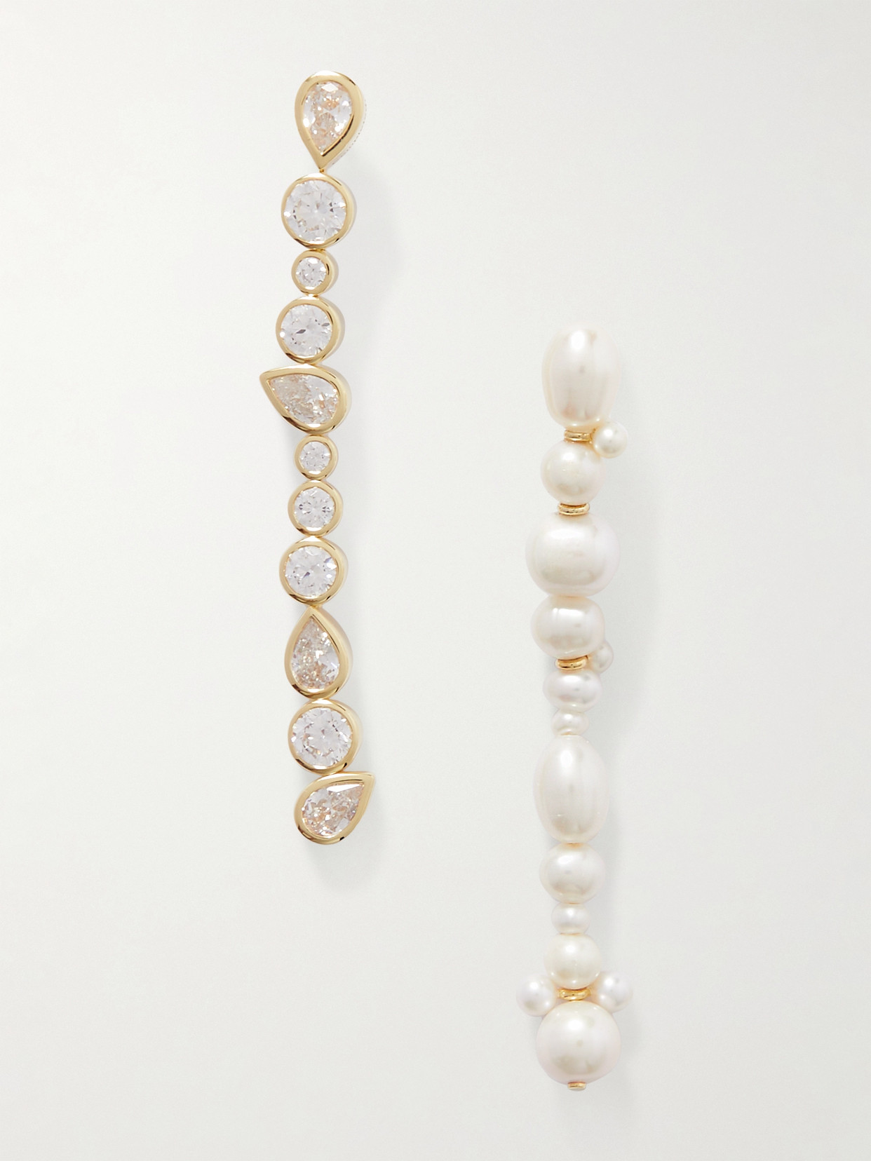 Recycled Gold Vermeil, Cubic Zirconia and Pearl Earrings