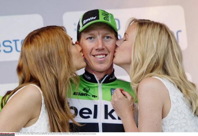 Sep Vanmarcke (Belkin) on the podium