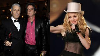 Leonard Cohen and Lou Reed in 2008, and Madonna live later the same year
