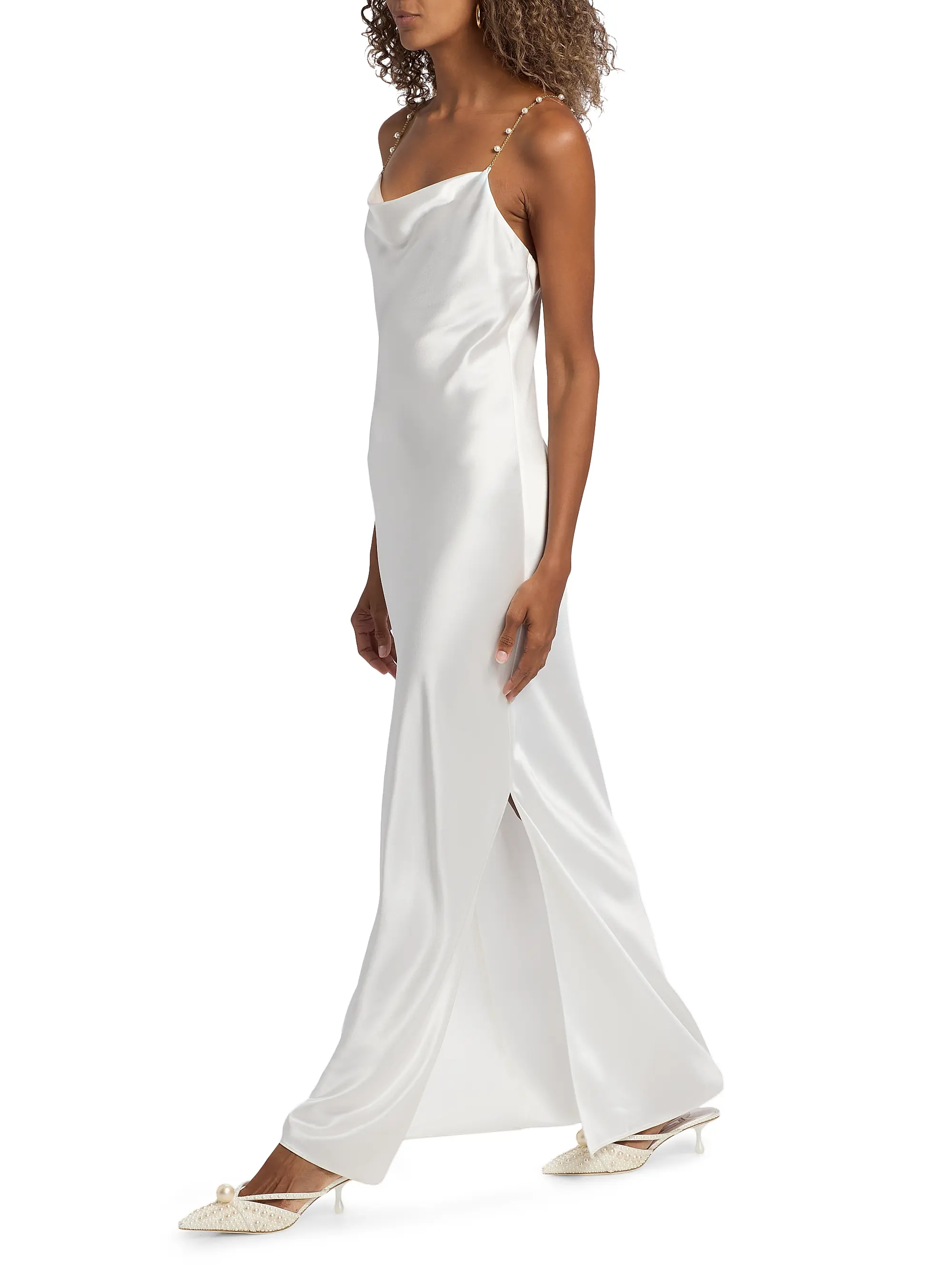 Shallon Embellished-Silk Slip Gown