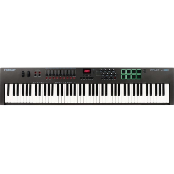 A Nektar Impact LX88+ MIDI keyboard