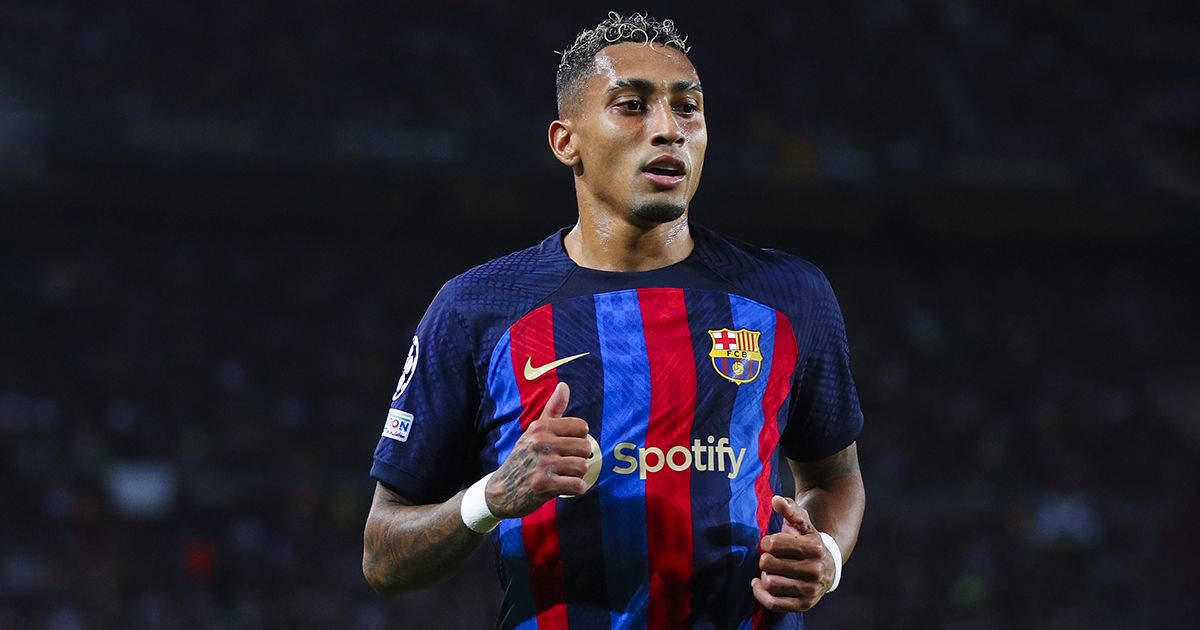 Arsenal target Raphael Dias Belloli &#039;Raphinha&#039; of FC Barcelona looks on during the UEFA Champions League group C match between FC Barcelona and FC Internazionale at Spotify Camp Nou on October 12, 2022 in Barcelona, Spain.