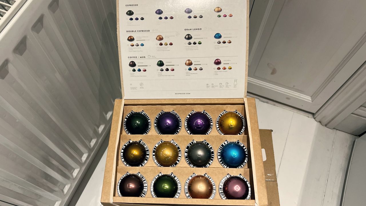 Nespresso Vertuo pods being tested in the writer's home