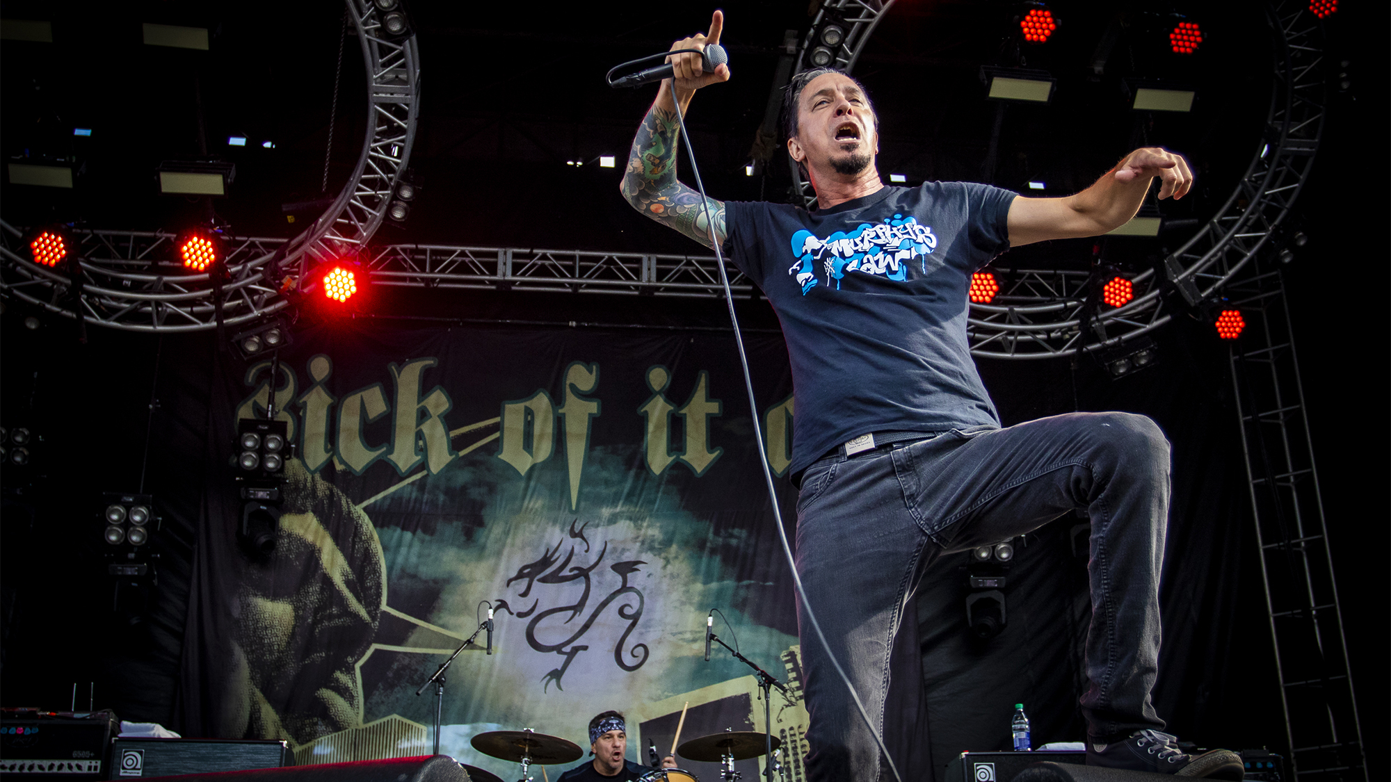 Lou Koller of Sick of it All performs at the 77 Montreal Festival at Parc Jean-Drapeau on July 27, 2018 in Montreal, Canada. 