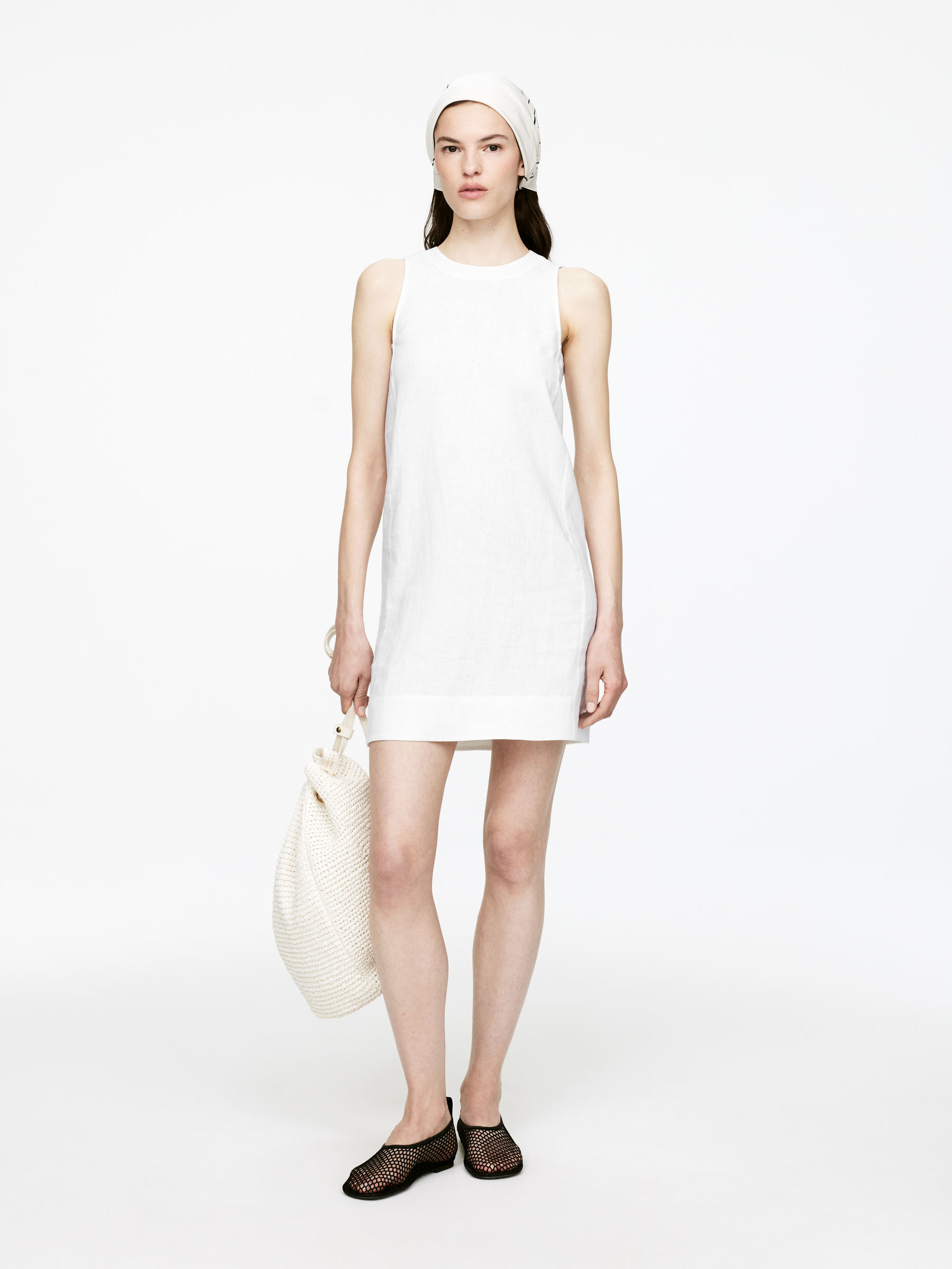 Mini Linen Dress – White – Women – Arket Gb