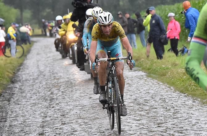 Vincenzo Nibali (Astana) sailed over the cobbles like a Paris-Roubaix champion
