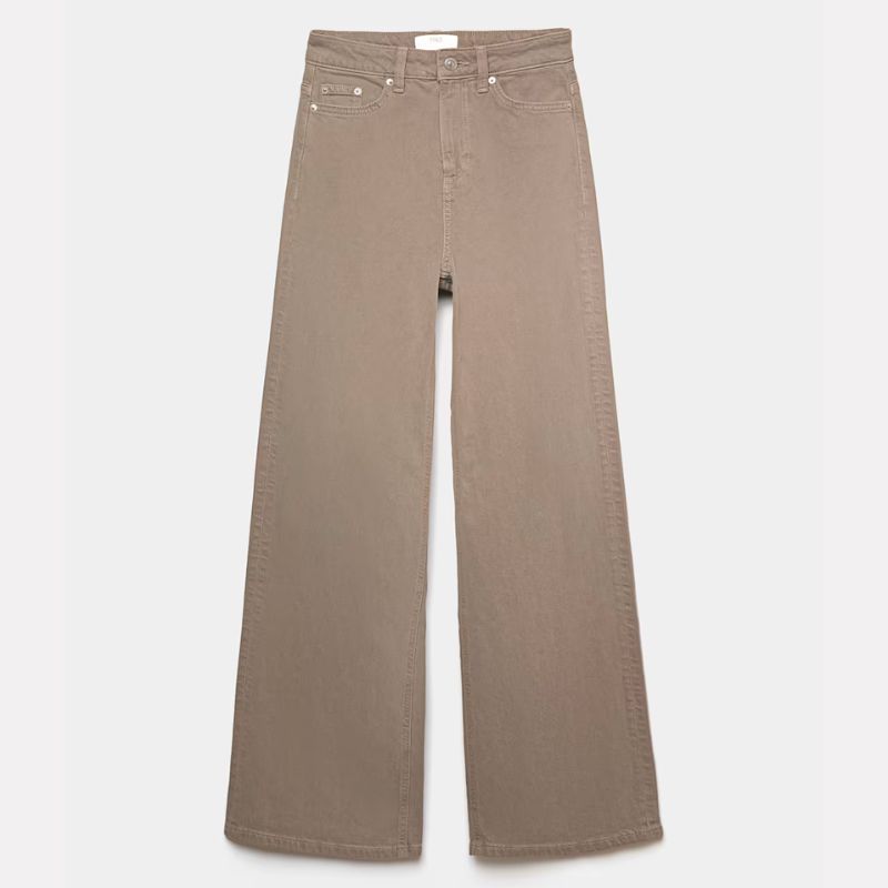 M&amp;amp;S, brown, wide leg jeans