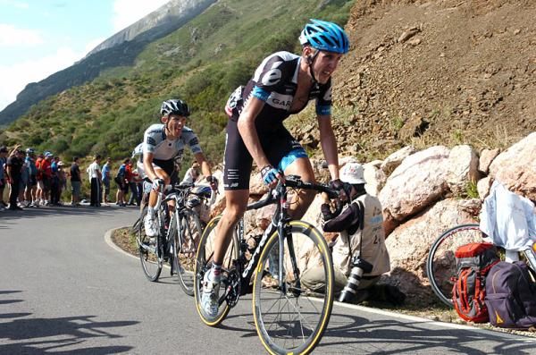 Daniel Martin (Garmin-Cervelo) climbs to the finish.