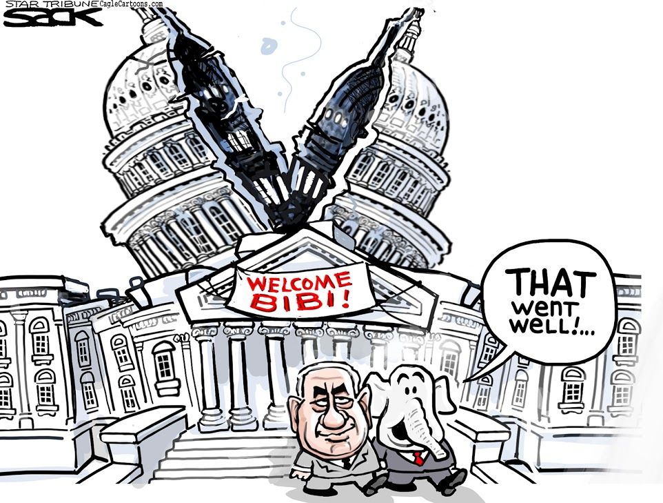 Political cartoon World Netanyahu speech GOP