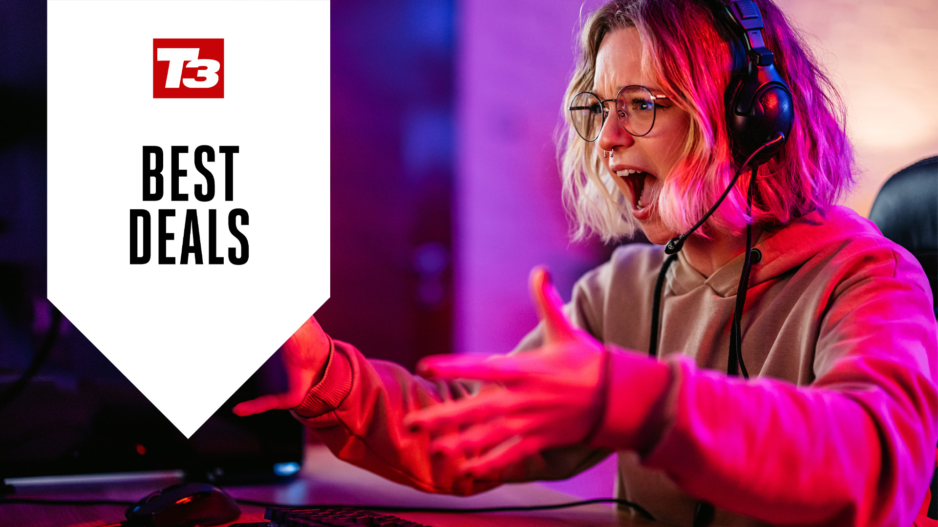 Gaming deals with excited female gamer