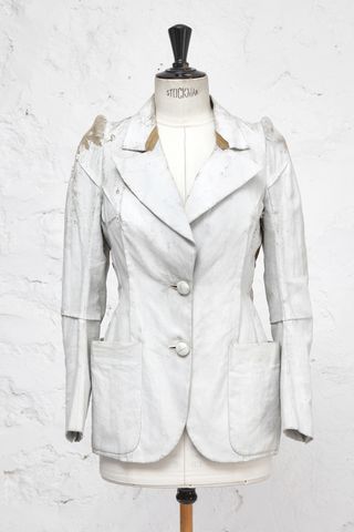 A painted Maison Martin Margiela canvas blazer, S/S 1990