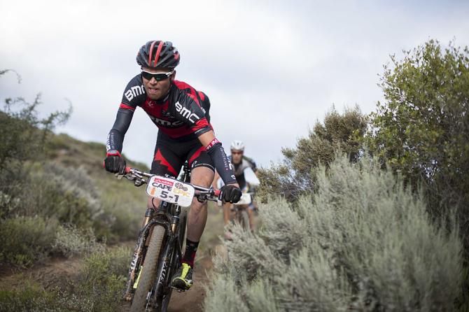 Lukas Fluckiger of BMC Mountainbike Racing negotiates the ruts