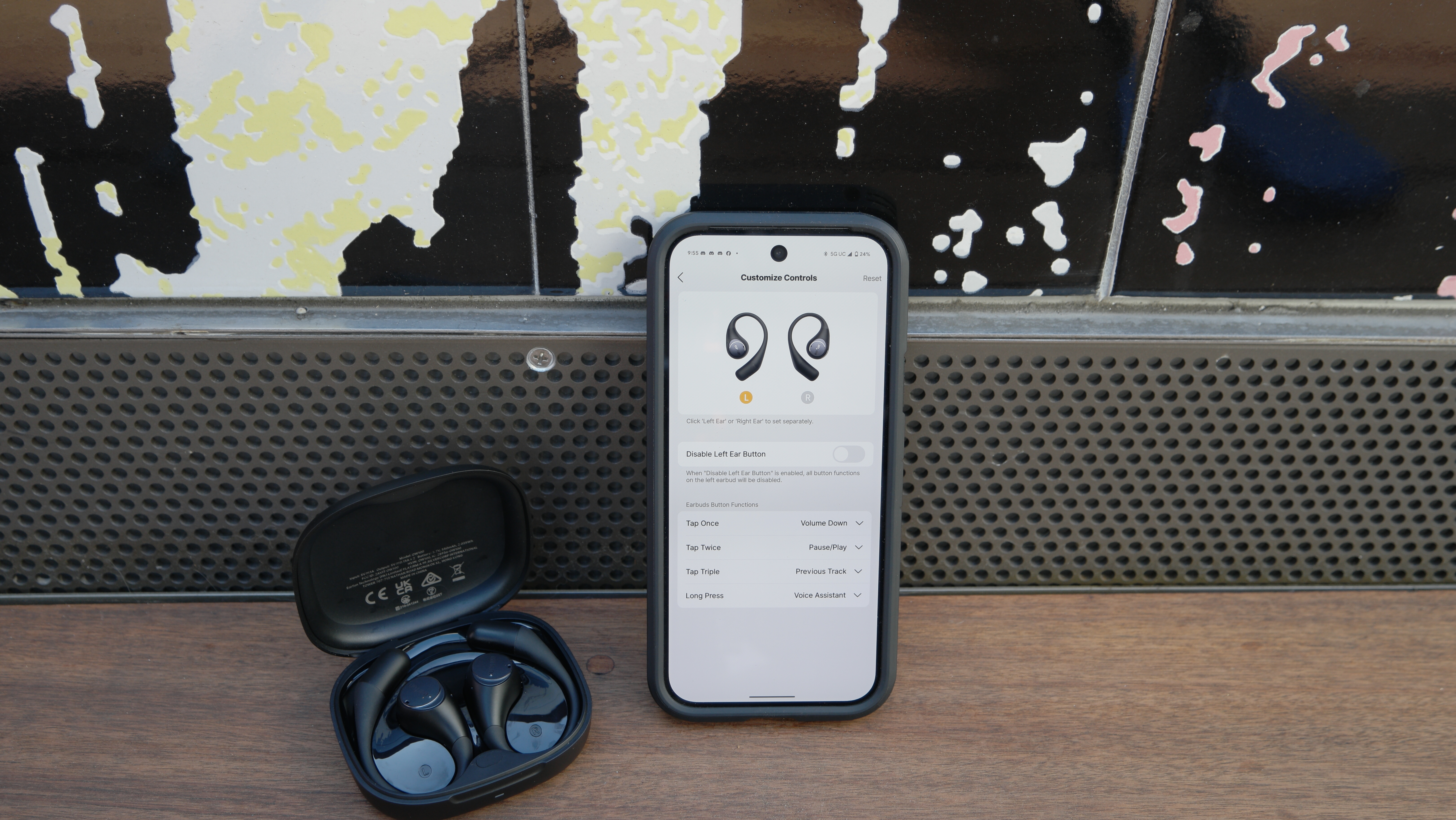 EarFun OpenJump next to a Google Pixel 9