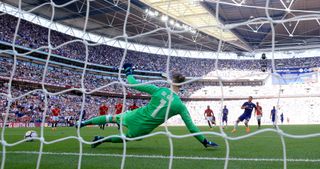 Chelsea’s Eden Hazard scores from the penalty spot to win the 2018 Emirates FA Cup Final over Manchester United