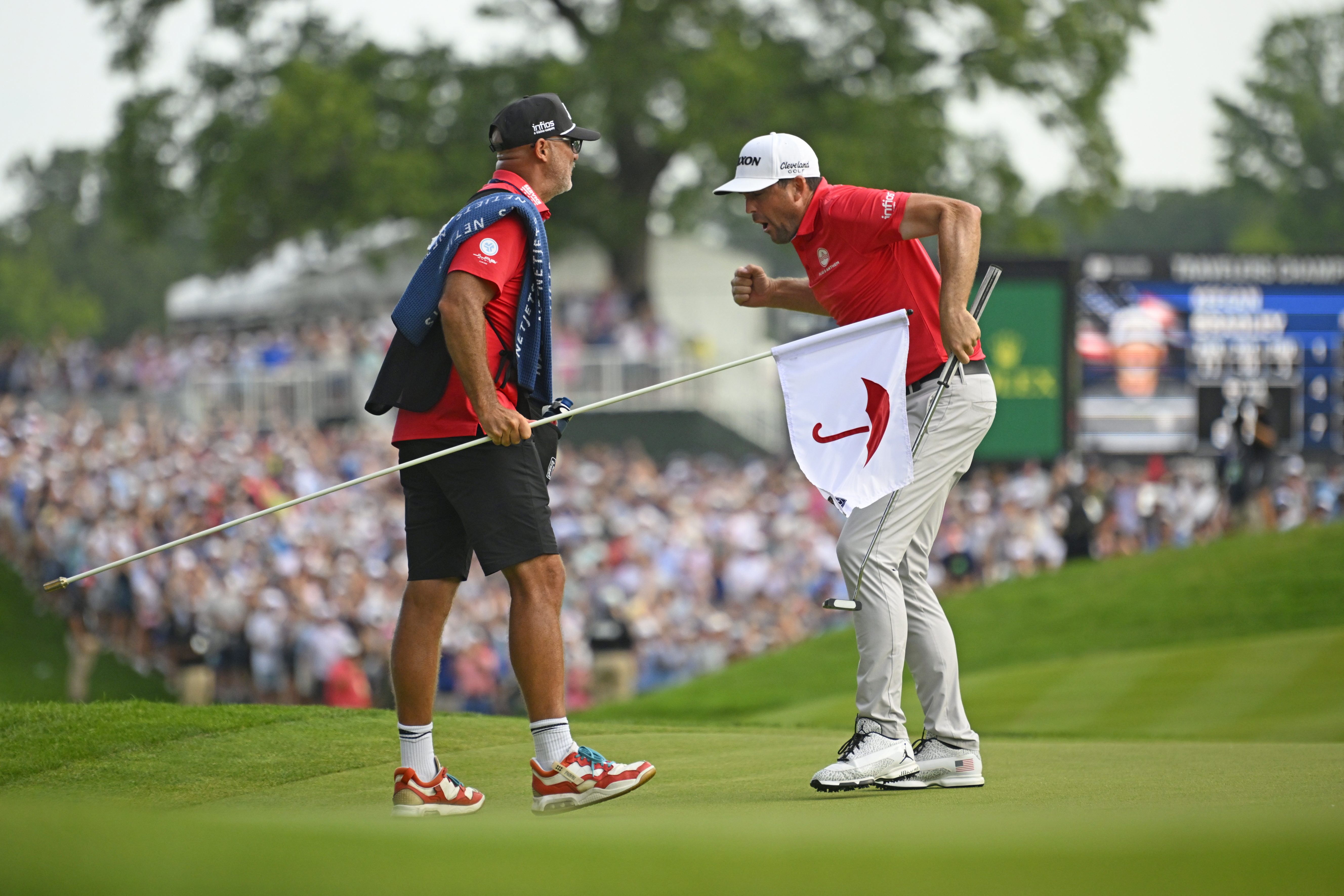 Keegan Bradley fist pumps