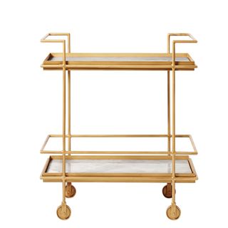 bar trolley with wheels and marble