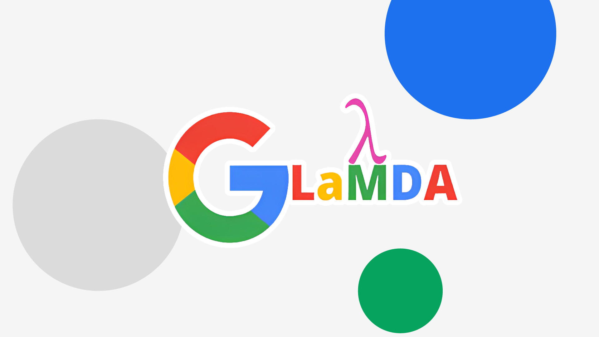 Google LaMDA logo on polka dot background
