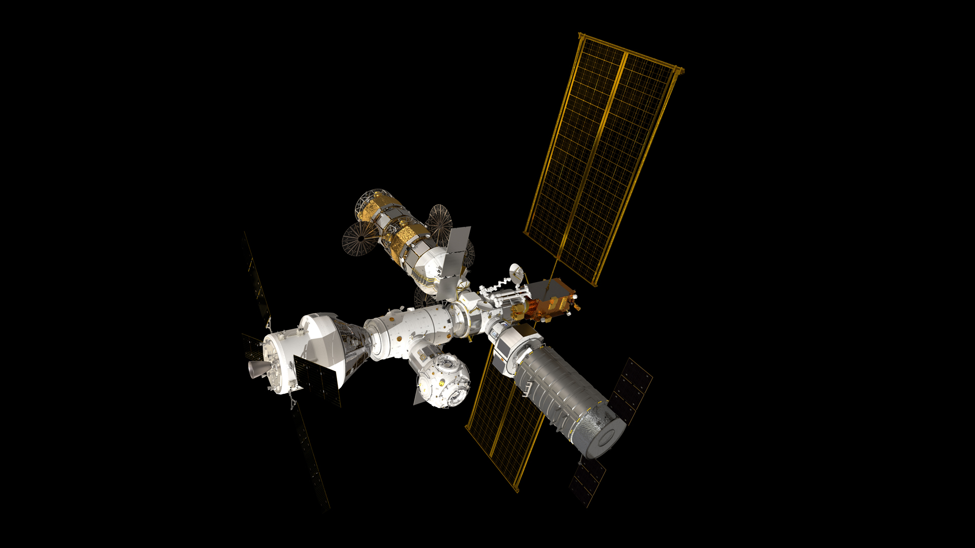 Das Lunar Space Station Gateway wird etwa ein Sechstel der Größe der Internationalen Raumstation haben.