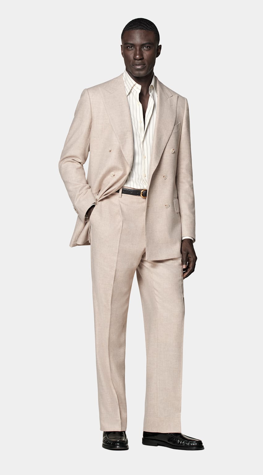 Sand Tailored Fit Milano Suit