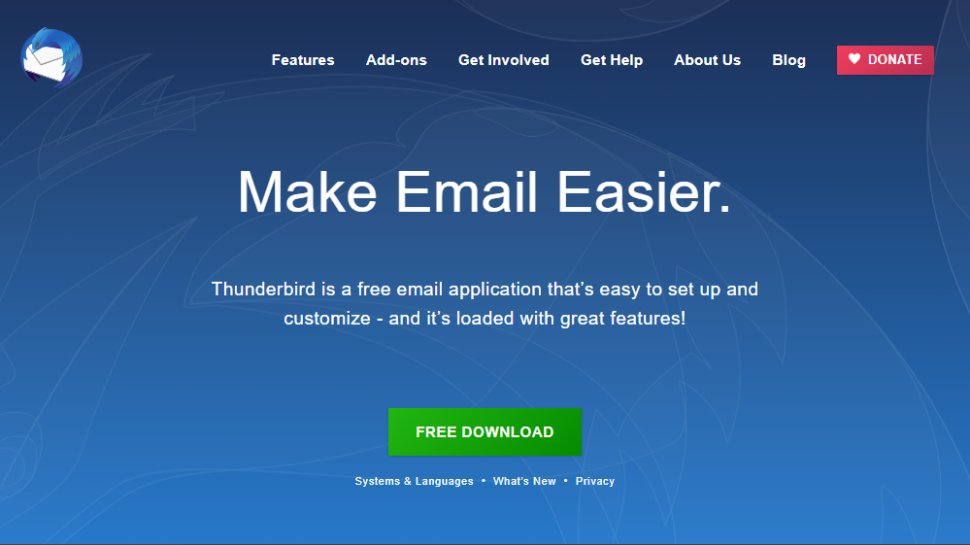 Website screenshot for Thunderbird