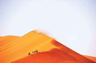 image of figures on a sand dune