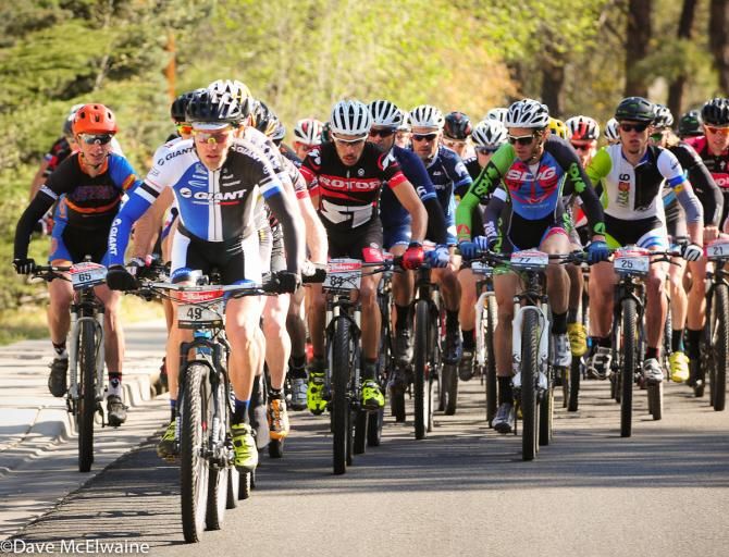 Carl Decker (Team Giant) pacing the peloton up the road climb